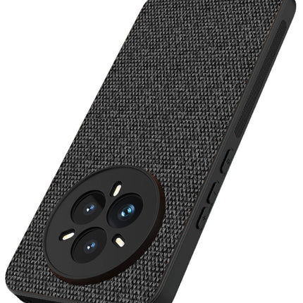 Mobizang Soft Full Fabric Protective Back Case Cover for Realme 14 Pro 5G | Shockproof Slim Hard Anti Slip Back Case (Black)