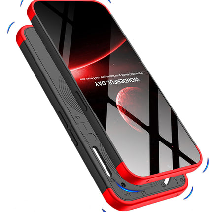 Kapa Double Dip Full 360 Protection Back Case Cover for Nothing Phone 2A (Black-Red)