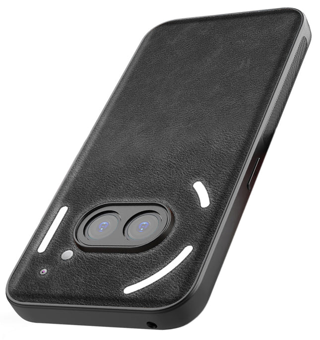 Kapa Tux Leather Back Cover for Nothing Phone 2A | Slim Shockproof Camera Protection Bumper Case (Black)
