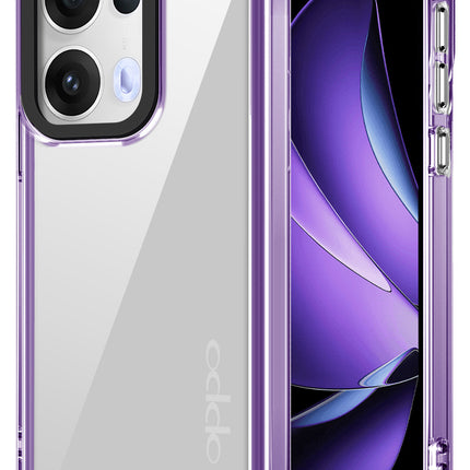 Mobizang Warrior Acrylic Clear Back Cover For Oppo Reno 13 5G | Slim Shockproof [Military Grade Protection] Hybrid Bumper Case (Purple Sides)
