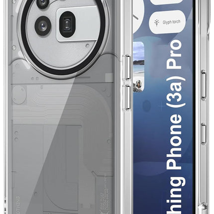 Mobizang Warrior Acrylic Clear Back Cover For Nothing Phone 3A Pro | Slim Shockproof [Military Grade Protection] Hybrid Bumper Case (Clear Sides)