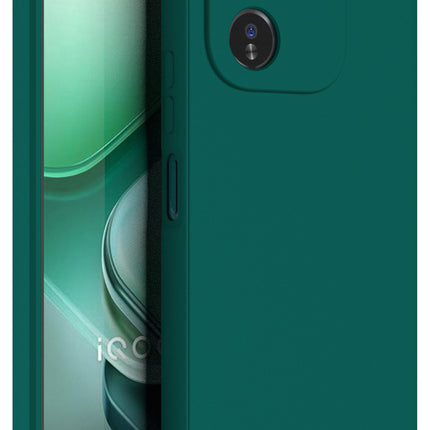 Mobizang Matte Protective Lens Flexible Back Cover for IQOO Z9X | Slim Silicone with Soft Lining Shockproof Full Body Bumper Case (Green)
