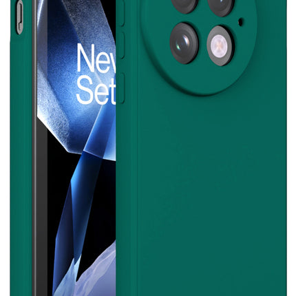 Mobizang Matte Protective Lens Flexible Back Cover for OnePlus 13 | Slim Silicone with Soft Lining Shockproof Full Body Bumper Case (Green)