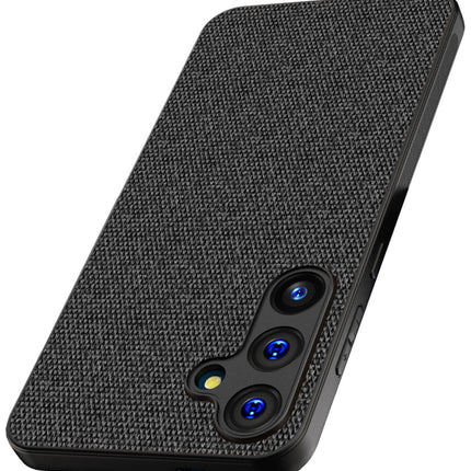 Mobizang Soft Full Fabric Protective Back Case Cover for Samsung Galaxy A35 (5G) | Shockproof Slim Hard Anti Slip Back Case (Black)