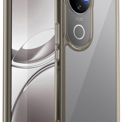 Mobizang Unicorn Acrylic Clear Back Cover For Vivo V50 / V50E 5G | Slim Shockproof [Military Grade Protection] Hybrid Bumper Case (Grey Sides)