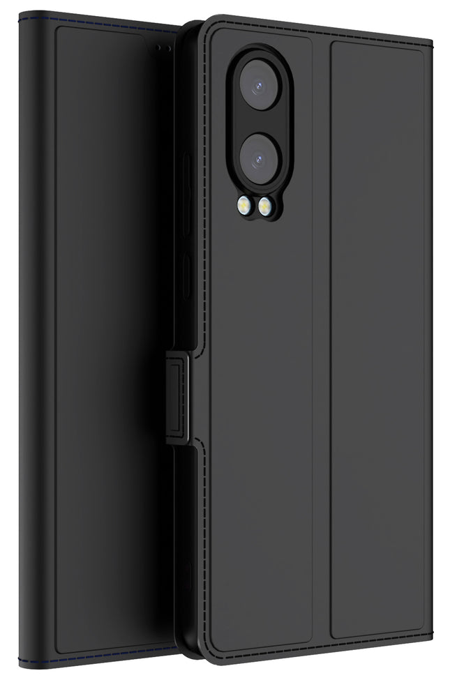 Mobizang Noble Slim Magnetic Leather Flip Case Cover for OnePlus Nord CE 4 Lite | Card Holder Stand Flip Wallet Case (Black)