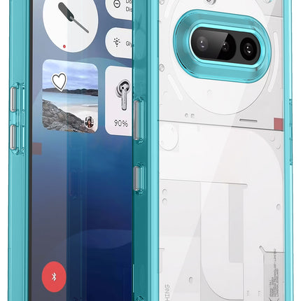Mobizang Unicorn Acrylic Clear Back Cover For Nothing Phone 3A 5G | Slim Shockproof [Military Grade Protection] Hybrid Bumper Case (Blue Sides)