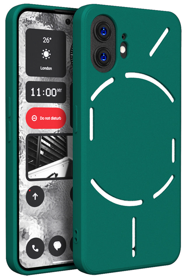 Kapa Matte Protective Lens Flexible Back Cover for Nothing Phone 2 | Slim Silicone with Soft Lining Shockproof Full Body Bumper Case (Green)