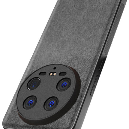 Mobizang Tux Leather Back Cover for Xiaomi 14 ULTRA (5G) | Slim Shockproof Camera Protection Bumper Case (Grey)