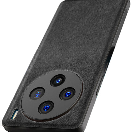 Kapa Tux Leather Back Cover for Vivo X100 (5G) | Slim Shockproof Camera Protection Bumper Case (Black)