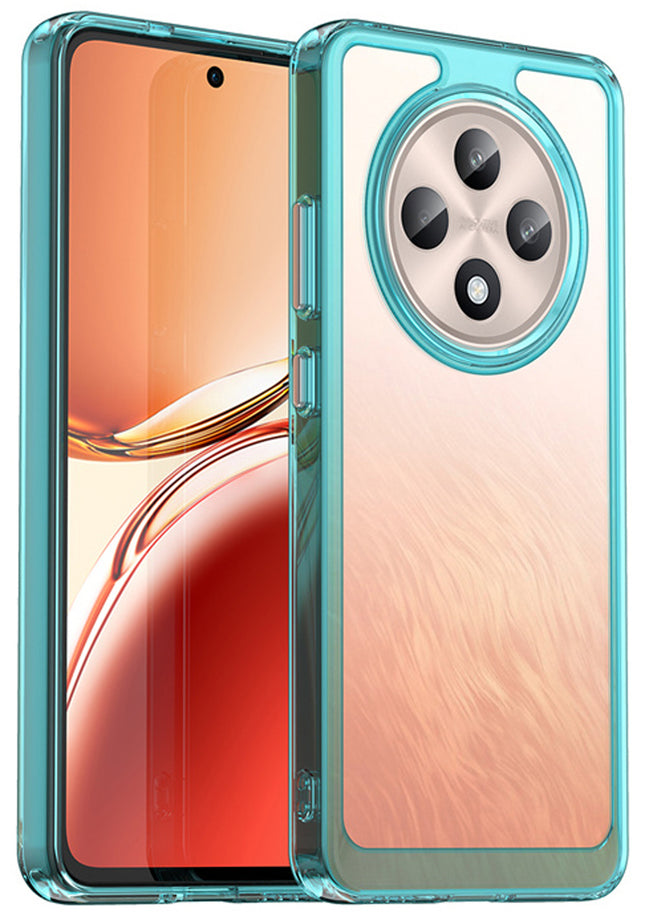 Mobizang Unicorn Acrylic Clear Back Cover For Oppo F27 (5G) | Slim Shockproof [Military Grade Protection] Hybrid Bumper Case (Blue Sides)