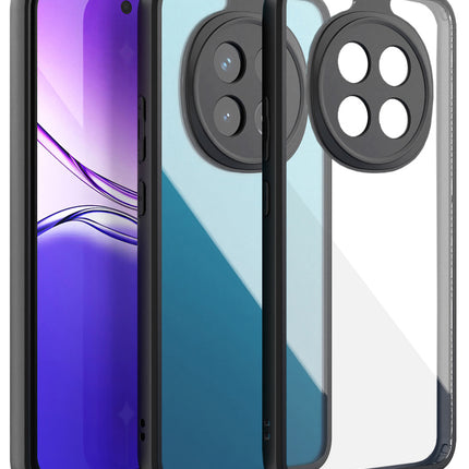Mobizang Hawkeye Clear Back Cover for Oppo F29 PRO | Camera Lens Protector Shockproof Slim Clear Case Cover (Black Sides)