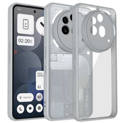 Mobizang Hawkeye Clear Back Cover for Nothing Phone 3A Pro | Camera Lens Protector Shockproof Slim Clear Case Cover (Grey Sides)