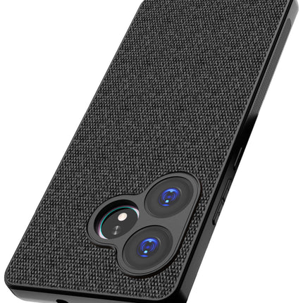 Mobizang Soft Full Fabric Protective Back Case Cover for Realme GT 6 / GT 6T | Shockproof Slim Hard Anti Slip Back Case (Black)