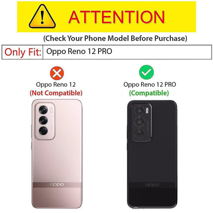Mobizang Unicorn Acrylic Clear Back Cover For Oppo Reno 12 Pro (5G) | Slim Shockproof [Military Grade Protection] Hybrid Bumper Case (Black Sides)