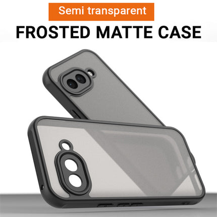Mobizang Shield Frosted Acrylic Back Shock Proof Case Cover for Google Pixel 9A (Black)