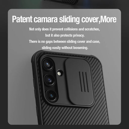 Mobizang Camshield Back Cover for Samsung Galaxy A35 (5G) | Inbuilt Slider Shockproof Lens Protection Case (Black)