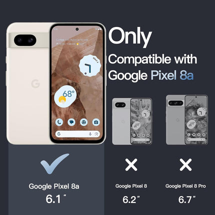 Mobizang Shield Frosted Acrylic Back Shock Proof Case Cover for Google Pixel 8A (Black)