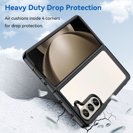 Mobizang Unicorn Acrylic Clear Back Cover For Samsung Galaxy Z Fold 6 | Slim Shockproof [Military Grade Protection] Hybrid Bumper Case (Black Sides)