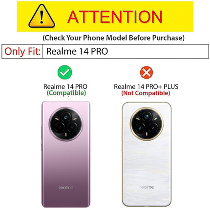 Mobizang Unicorn Acrylic Clear Back Cover For Realme 14 Pro 5G | Slim Shockproof [Military Grade Protection] Hybrid Bumper Case (Blue Sides)