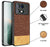 Mobizang Soft Fabric & Leather Hybrid Protective Back Cover for Poco X6 Pro | Shockproof Slim Hard Anti Slip Back Case (Brown)