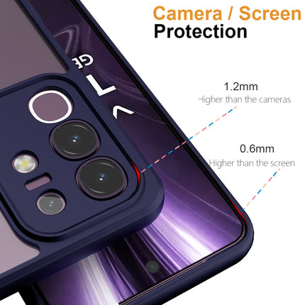 Mobizang Hawkeye Clear Back Cover for Vivo T4X 5G | Camera Lens Protector Shockproof Slim Clear Case Cover (Blue Sides)