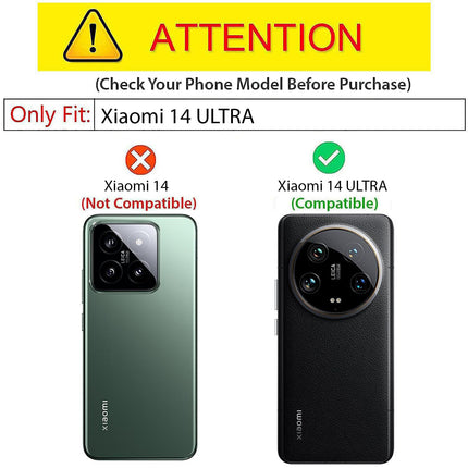 Mobizang Unicorn Acrylic Clear Back Cover For Xiaomi 14 ULTRA (5G) | Slim Shockproof [Military Grade Protection] Hybrid Bumper Case (Black Sides)