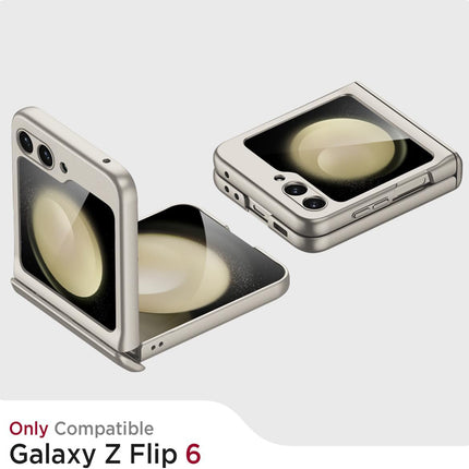 Mobizang Ultra Thin Back Cover for Galaxy Z Flip6 / Z Flip 6 | With [Magnetic Hinge Protection] and Inbuilt Glass Window Protection (Titanium)