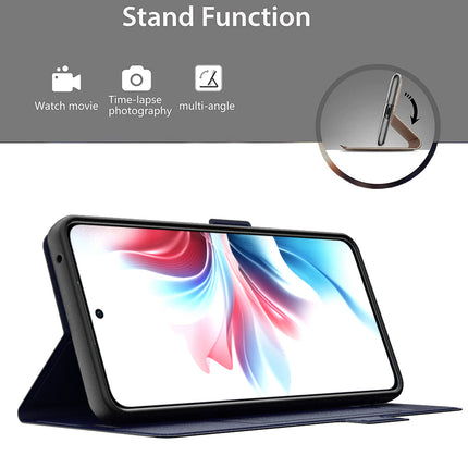 Kapa Noble Slim Magnetic Leather Flip Case Cover for OPPO F25 Pro (5G) | Card Holder Stand Flip Wallet Case (Blue)