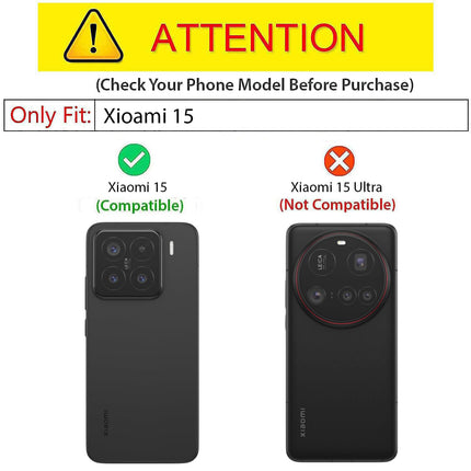 Mobizang Tux Leather Back Cover for Xiaomi 15 5G | Slim Shockproof Camera Protection Bumper Case (Grey)