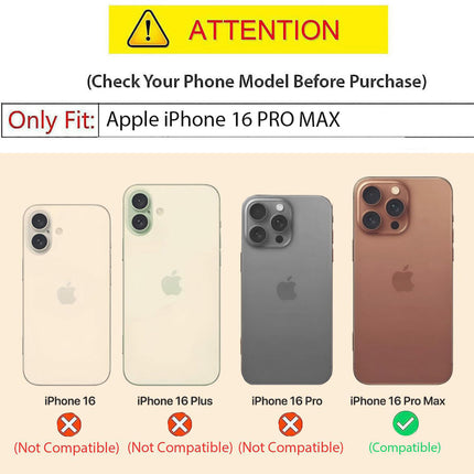 Mobizang Bisen Back Cover for Apple iPhone 16 Pro Max | Inbuilt Camera Slider Ring Stand and Card Pocket Shockproof Slim Bumper Back Case (Black)