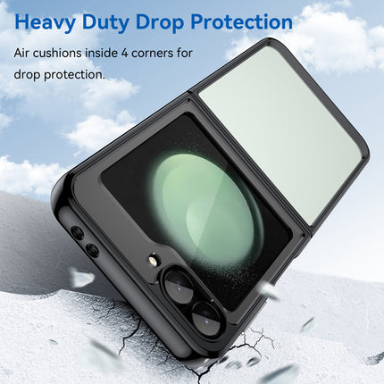 Mobizang Unicorn Acrylic Clear Back Cover For Samsung Galaxy Z Flip 6 | Slim Shockproof [Military Grade Protection] Hybrid Bumper Case (Black Sides)