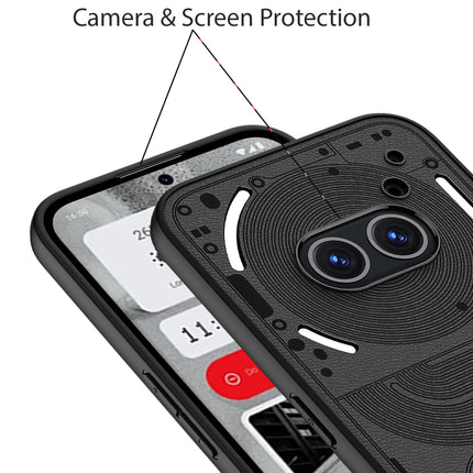 Kapa Leather Back Cover for Nothing Phone 2A | Slim Shockproof Camera Protection Bumper Case (Black)