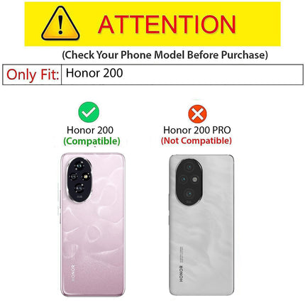 Mobizang Unicorn Acrylic Clear Back Cover For Honor 200 (5G) | Slim Shockproof [Military Grade Protection] Hybrid Bumper Case (Grey Sides)