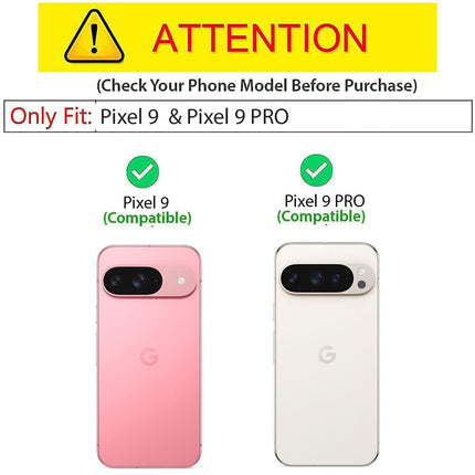 Mobizang Hawkeye Clear Back Cover for Google Pixel 9 / Pixel 9 PRO | Camera Lens Protector Shockproof Slim Clear Case Cover (Black)