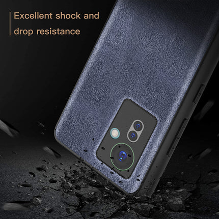 Kapa Tux Leather Back Cover for Oppo F25 Pro (5G) | Slim Shockproof Camera Protection Bumper Case (Blue)