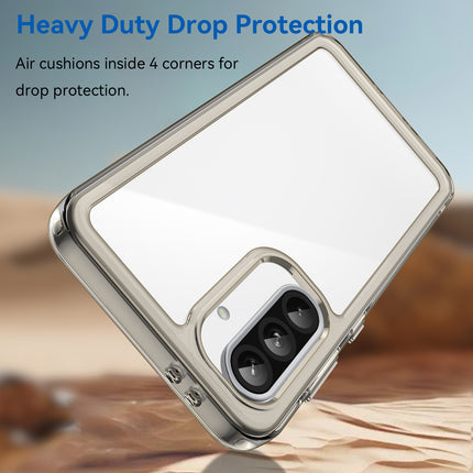 Mobizang Unicorn Acrylic Clear Back Cover For Samsung Galaxy A36 | Slim Shockproof [Military Grade Protection] Hybrid Bumper Case (Grey Sides)