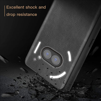 Kapa Tux Leather Back Cover for Nothing Phone 2A | Slim Shockproof Camera Protection Bumper Case (Black)