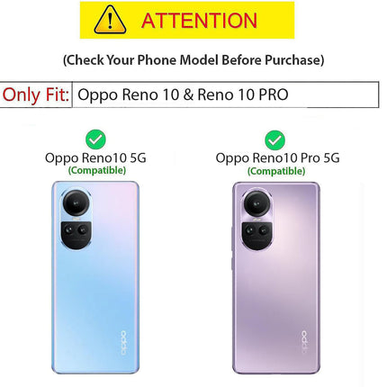 Mobizang Warrior Acrylic Clear Back Cover For Oppo Reno 10 / Reno 10 PRO | Slim Shockproof [Military Grade Protection] Hybrid Bumper Case (Purple Sides)