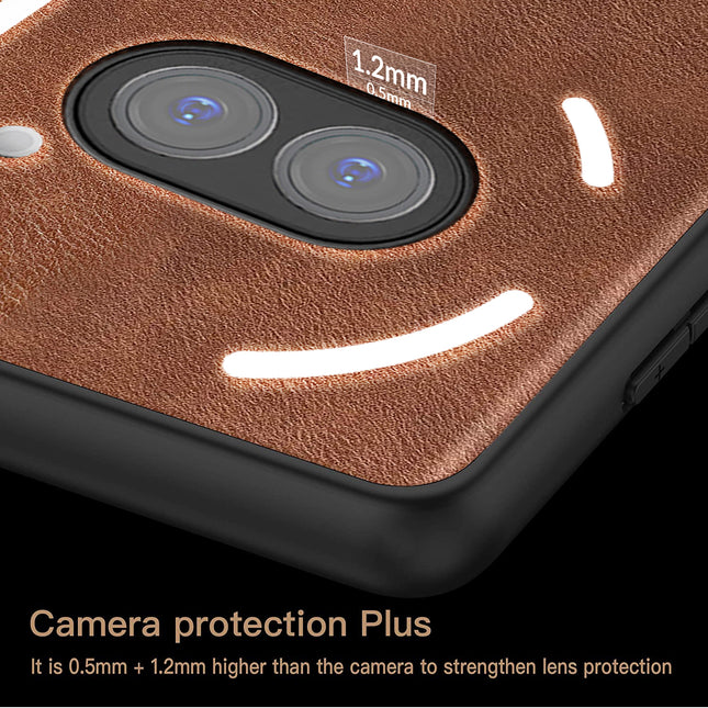 Kapa Tux Leather Back Cover for Nothing Phone 2A | Slim Shockproof Camera Protection Bumper Case (Brown)