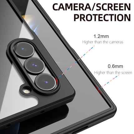 Mobizang Hawkeye Clear Back Cover for Samsung Galaxy Z Fold 6 | Camera Lens Protector Shockproof Slim Clear Case Cover (Black)
