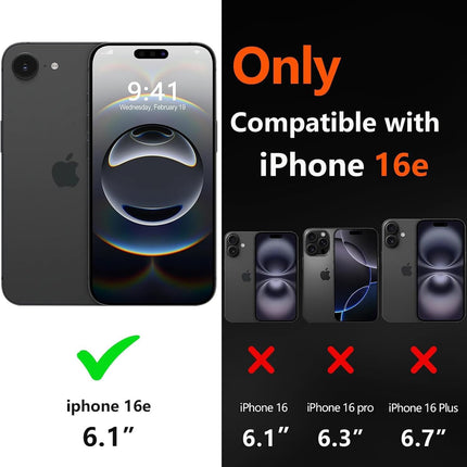 Mobizang Hawkeye Clear Back Cover for Apple iPhone 16E | Camera Lens Protector Shockproof Slim Clear Case Cover (Grey Sides)