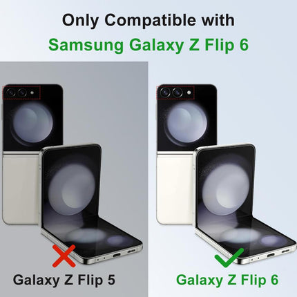 Mobizang Geometric Hinge Protection Back Cover for Samsung Galaxy Z Flip6 / Flip 6 | with [Inbuilt Glass] Full Body Shockproof Hard Back Case (Dark Green)