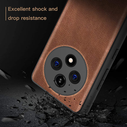 Mobizang Tux Leather Back Cover for Oppo F27 Pro / Oppo F27 Pro Plus | Slim Shockproof Camera Protection Bumper Case (Brown)