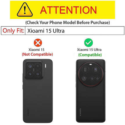 Mobizang Tux Leather Back Cover for Xiaomi 15 Ultra | Slim Shockproof Camera Protection Bumper Case (Black)