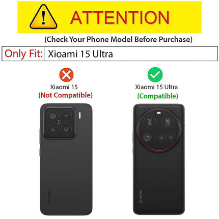 Mobizang Matte Protective Lens Flexible Back Cover for Xiaomi 15 Ultra | Slim Silicone with Soft Lining Shockproof Full Body Bumper Case (Black)