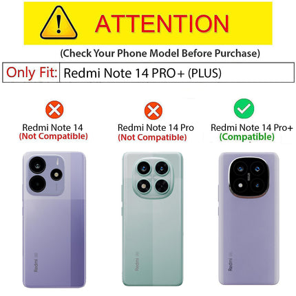 Mobizang Soft Fabric & Leather Hybrid Protective Back Cover for Redmi Note 14 Pro Plus | Shockproof Slim Hard Anti Slip Back Case (Black,Blue)