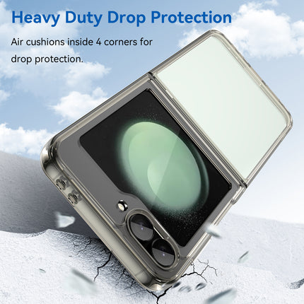 Mobizang Unicorn Acrylic Clear Back Cover For Samsung Galaxy Z Flip 6 | Slim Shockproof [Military Grade Protection] Hybrid Bumper Case (Grey Sides)