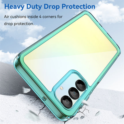 Mobizang Unicorn Acrylic Clear Back Cover For Samsung Galaxy A16 | Slim Shockproof [Military Grade Protection] Hybrid Bumper Case (Blue Sides)