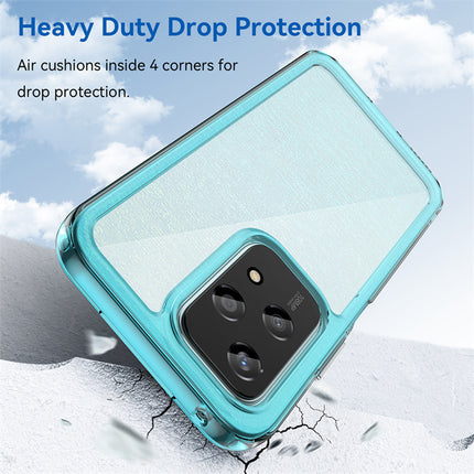 Mobizang Unicorn Acrylic Clear Back Cover For Honor 200 Lite (5G) | Slim Shockproof [Military Grade Protection] Hybrid Bumper Case (Blue Sides)